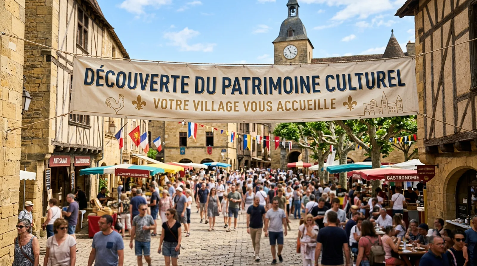 Bannière citoyenne de l'association déployée lors d'un rassemblement civique de terrain